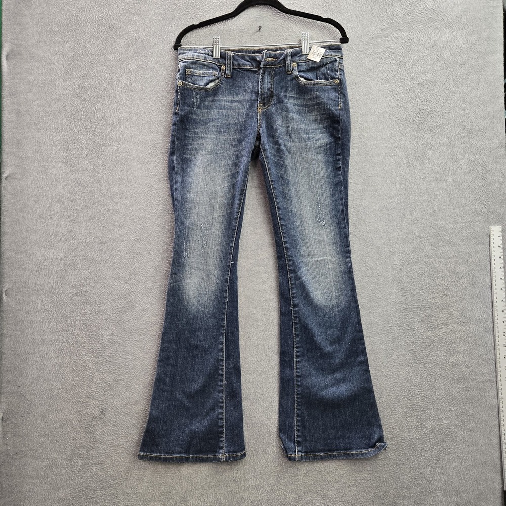 Vigoss Women Jeans 5 Blue Denim‎ P8009J Flare Distressed 30" Inseam READ
